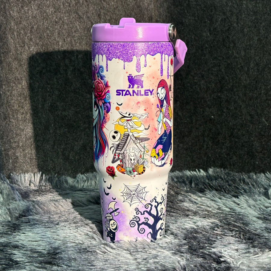 🎁 The Ultimate Halloween Gift: Sally x Jack Skellington 40oz Tumbler 💀✨