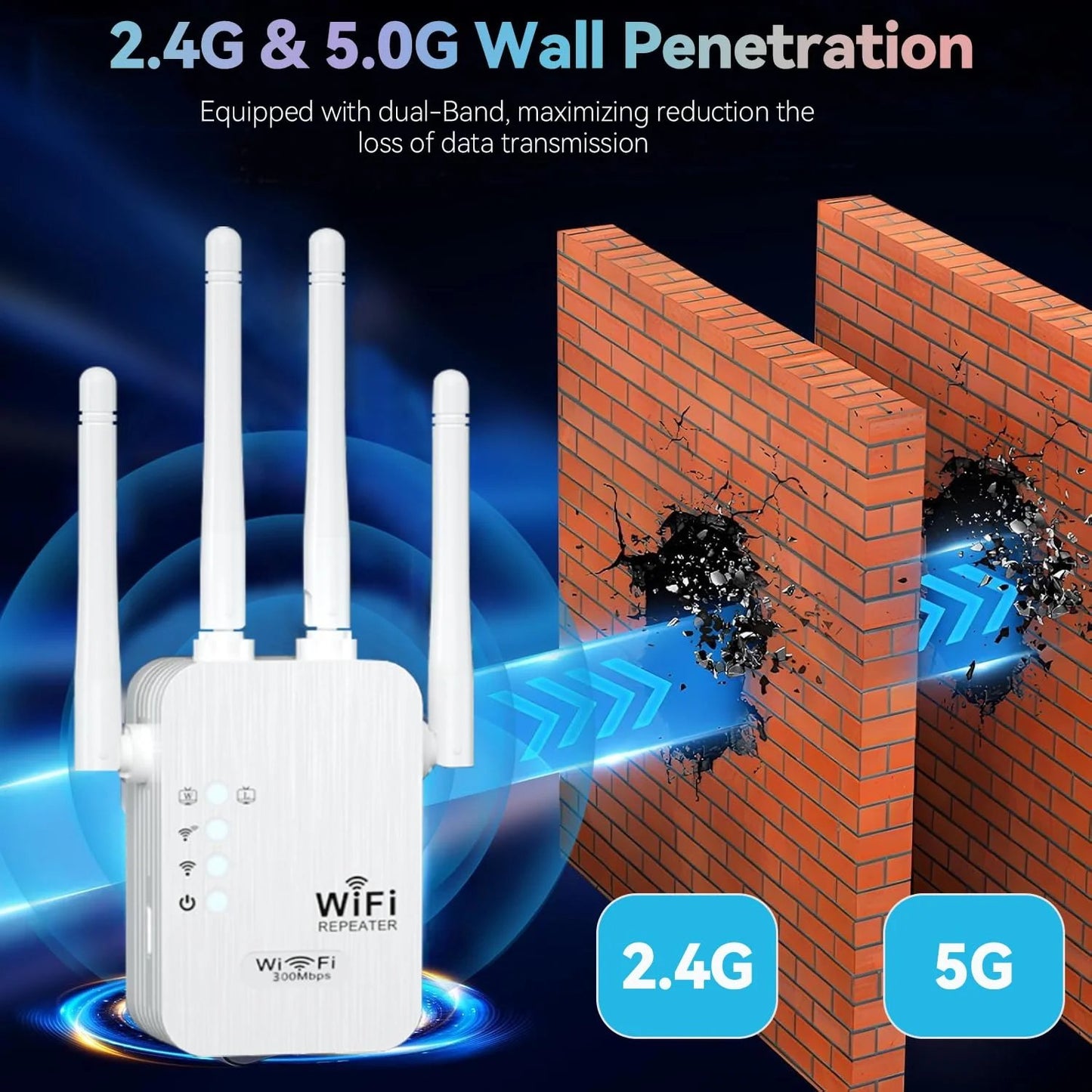 🔥HOT SALE 49% OFF✨WiFi Extender 2025, 1200Mbps Dual Band (5GHz/2.4GHz) Signal Booster