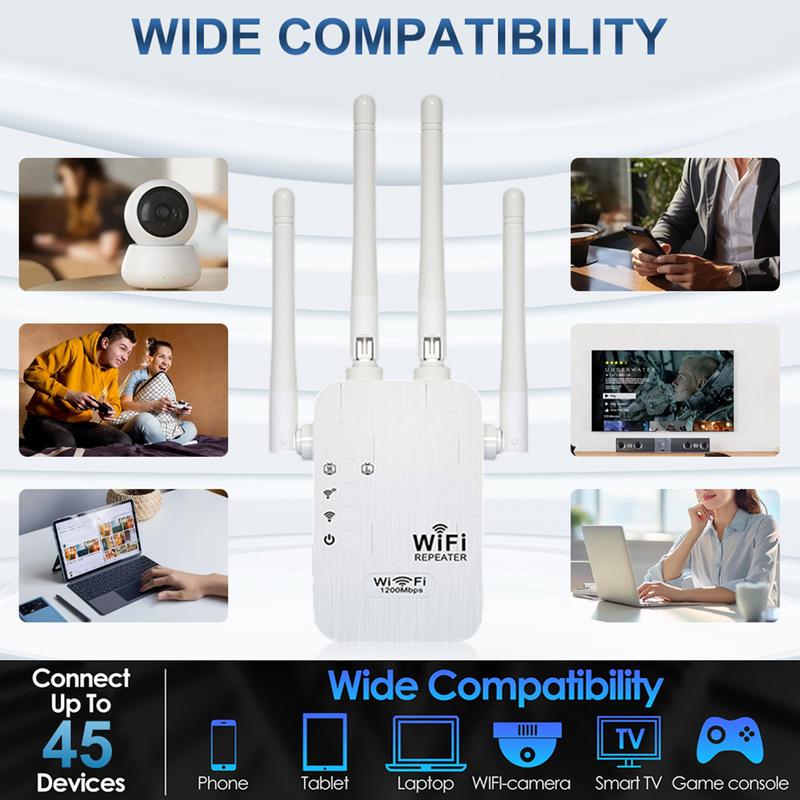 🔥HOT SALE 49% OFF✨WiFi Extender 2025, 1200Mbps Dual Band (5GHz/2.4GHz) Signal Booster