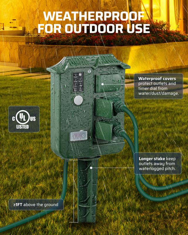 🔥LAST DAY ON SALE 49%OFF✨- Outdoor Waterproof Power Putlet with Timer