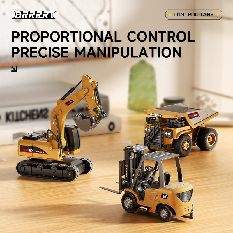 🔥Mini RC Excavator and Dump Truck Playset