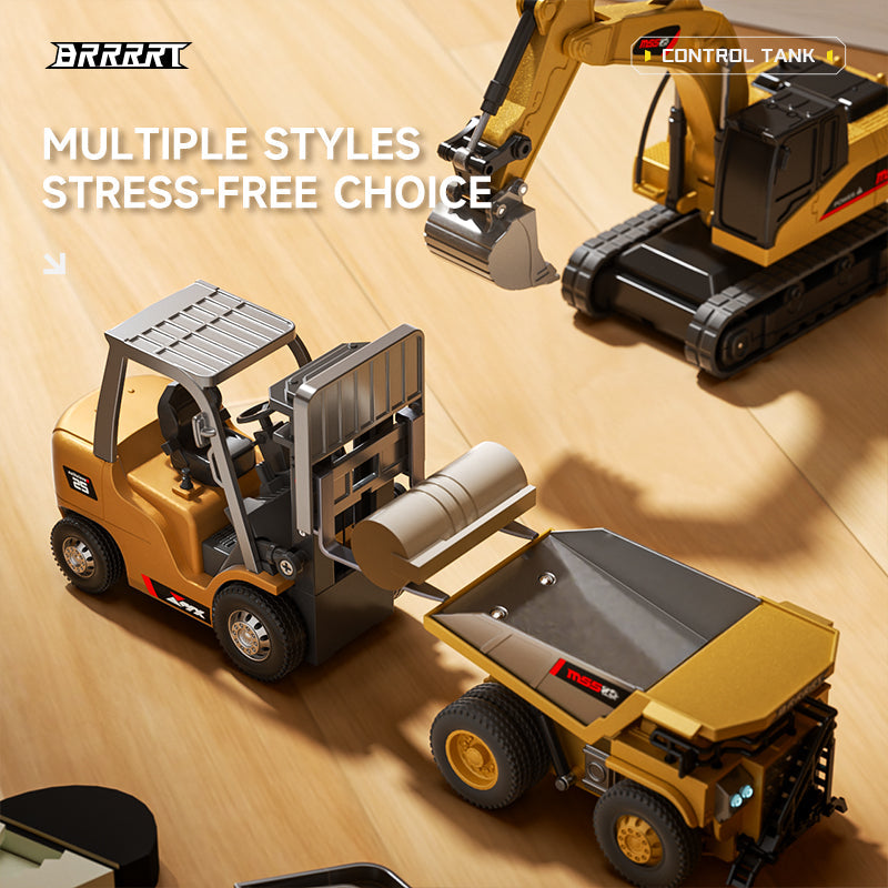 🔥Mini RC Excavator and Dump Truck Playset