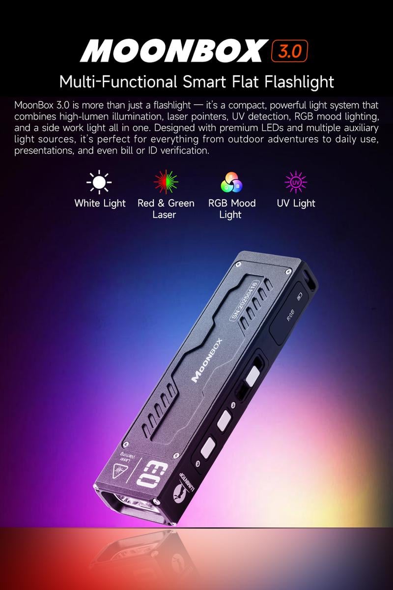 🔥Hot Sale 49% OFF 🔥MoonBox 3.0 EDC Flashlight🔦