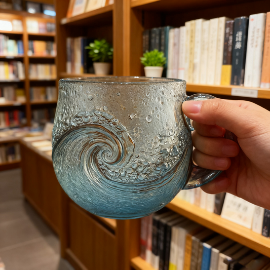 🌊 Sea Glass Wave Mug – Ocean-Inspired Drinkware