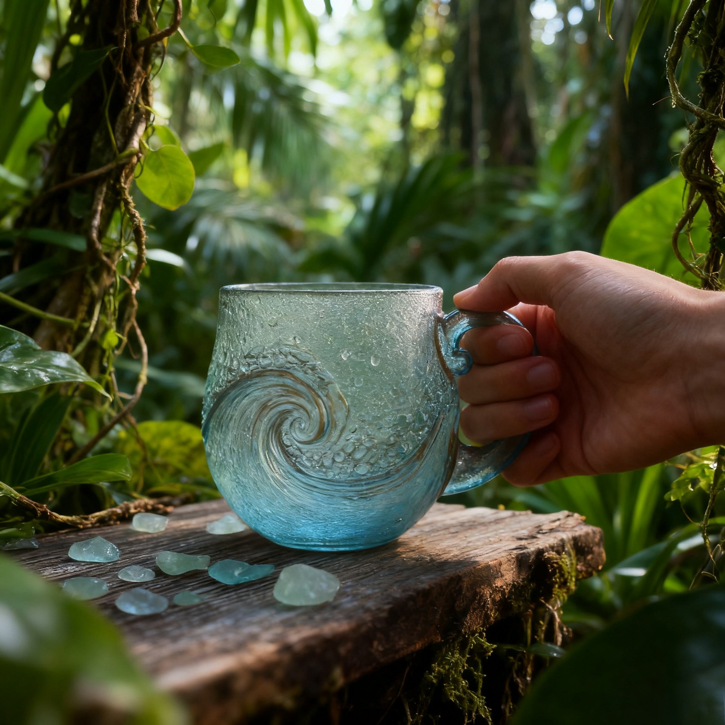 🌊 Sea Glass Wave Mug – Ocean-Inspired Drinkware